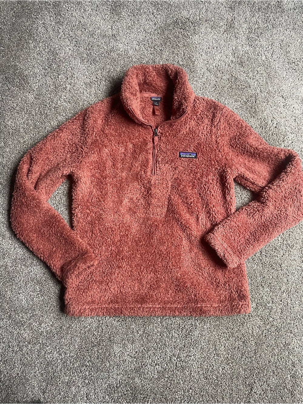 Patagonia Pullover Women Los Gatos Quarter Zip Fleece Jacket Hiking Salmon Small